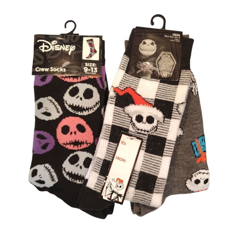 Disney The Nightmare Before Christmas 3 Pairs Crew Socks NWT